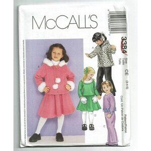 McCall's Sewing Pattern 3384‎ Girls Jacket Top Pants Skirt Size 3-5